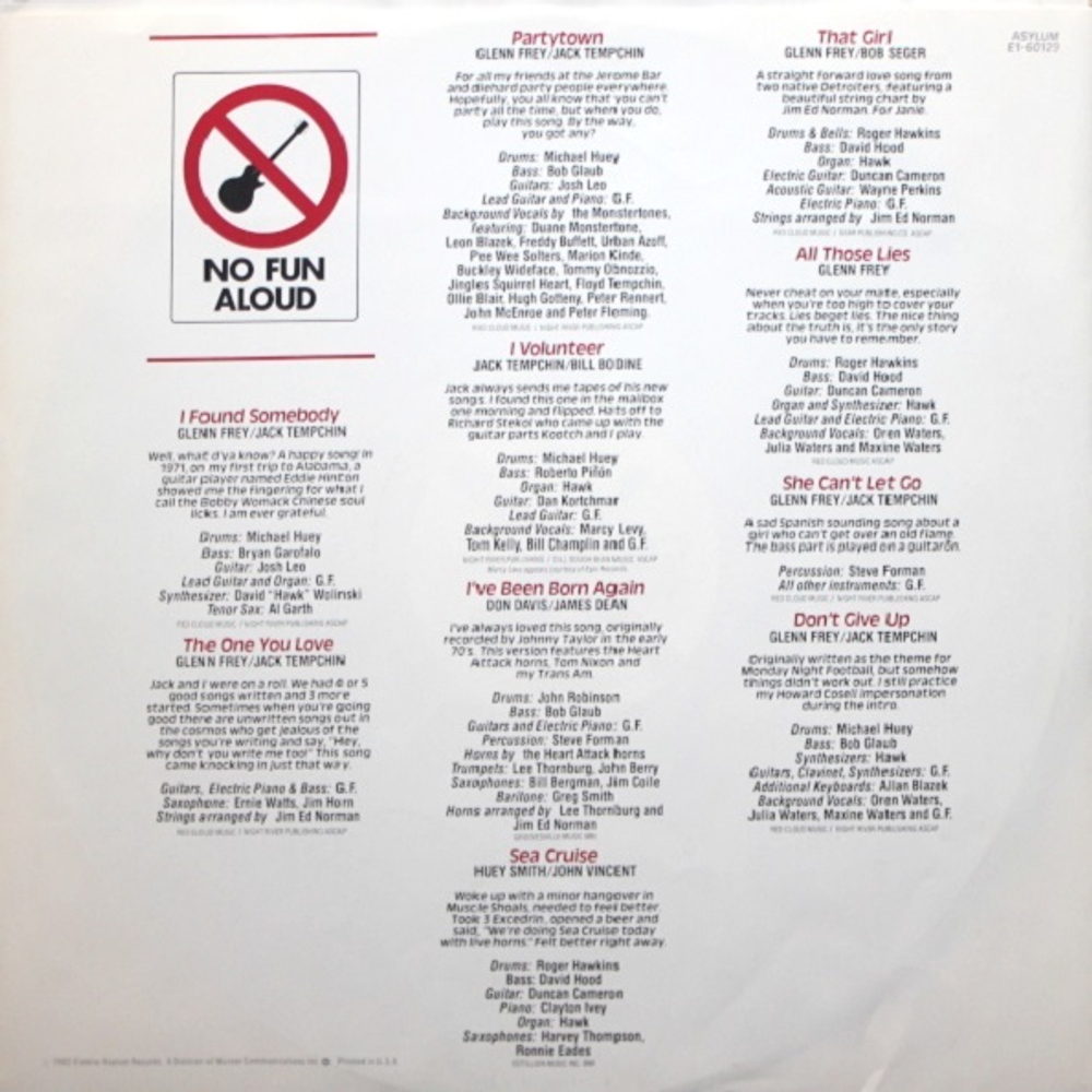 Glenn Frey / No Fun Aloud (LP)