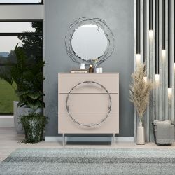 Комод Арт Колор matte Стайл Сильвер с 3 ящиками Серый агат матовый