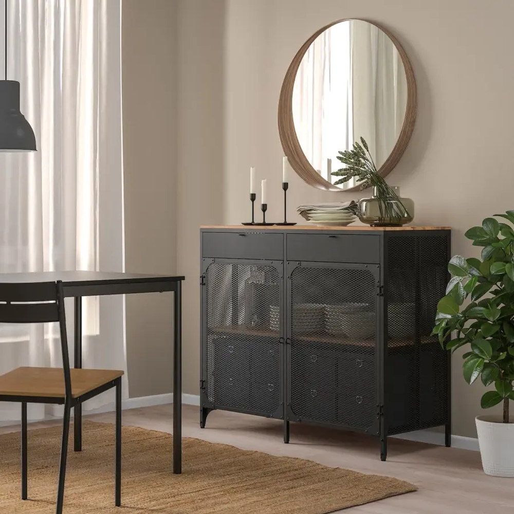 Шкаф - FJÄLLBO/FJАLLBO  IKEA/ ФЬЕЛЛЬБО ИКЕА, 47x111x95 см, черный