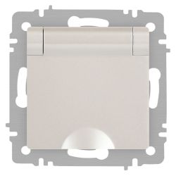 Розетка Intro Accent 6-203-06 с заземлением 2P+E Schuko с крышкой 16А-250В IP20 СУ AL/CU перламутр