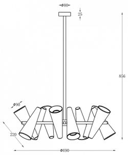 Люстра на штанге Maytoni Giro MOD095PL-10W