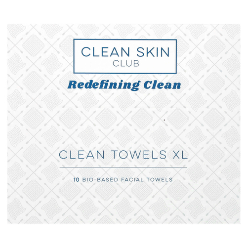 Clean Skin Club, Clean ToWells, размер XL, 10 полотенец для лица из биологического сырья