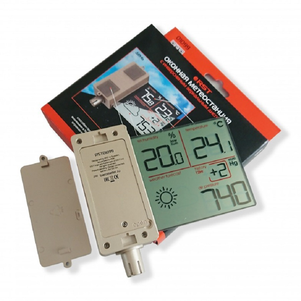 Оконная метеостанция с инверсивным зеркальным дисплеем RST01099