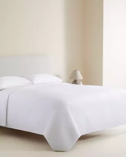 ZARA HOME (200 НИТЕЙ) НАТЯЖНАЯ ПРОСТЫНЯ ИЗ ХЛОПКА ПЕРКАЛЬ, БЕЛЫЙ