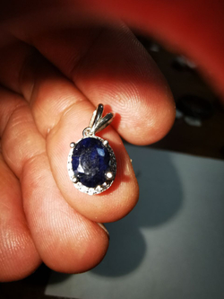 Кулон "Аселла" сапфир, фианит