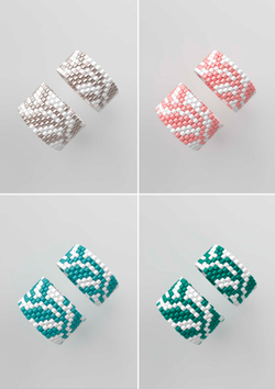 Схема кольца из бисера, узор PEYOTE, мозаичное плетение, четный счет, узор пейот из Miyuki Delica 11/0, файл PDF, RING_393