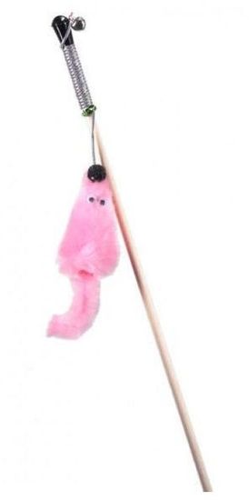 Gosi Игрушка дразнилка для собак "Мышка L розовая с хвостом из натуральной Норки из натуральной норки"