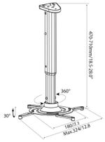 Кронштейн для проектора Cactus CS-VM-PR05L-AL серебристый макс.22кг потолочный поворот и наклон