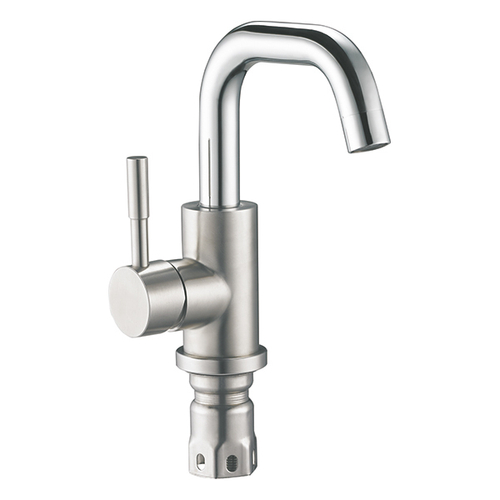 Смеситель для раковины/мойки 35к Glauf ZAP1-A090 НЕРЖ кор. излив, п/гайку