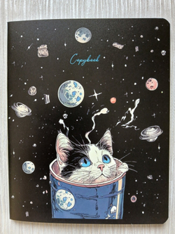 Тетрадь 48 листа А5+. "Котобезумие", общая, клетка. Формат А5+ (163*203 мм). Арт.120046. С полями. Комплект 5 шт.