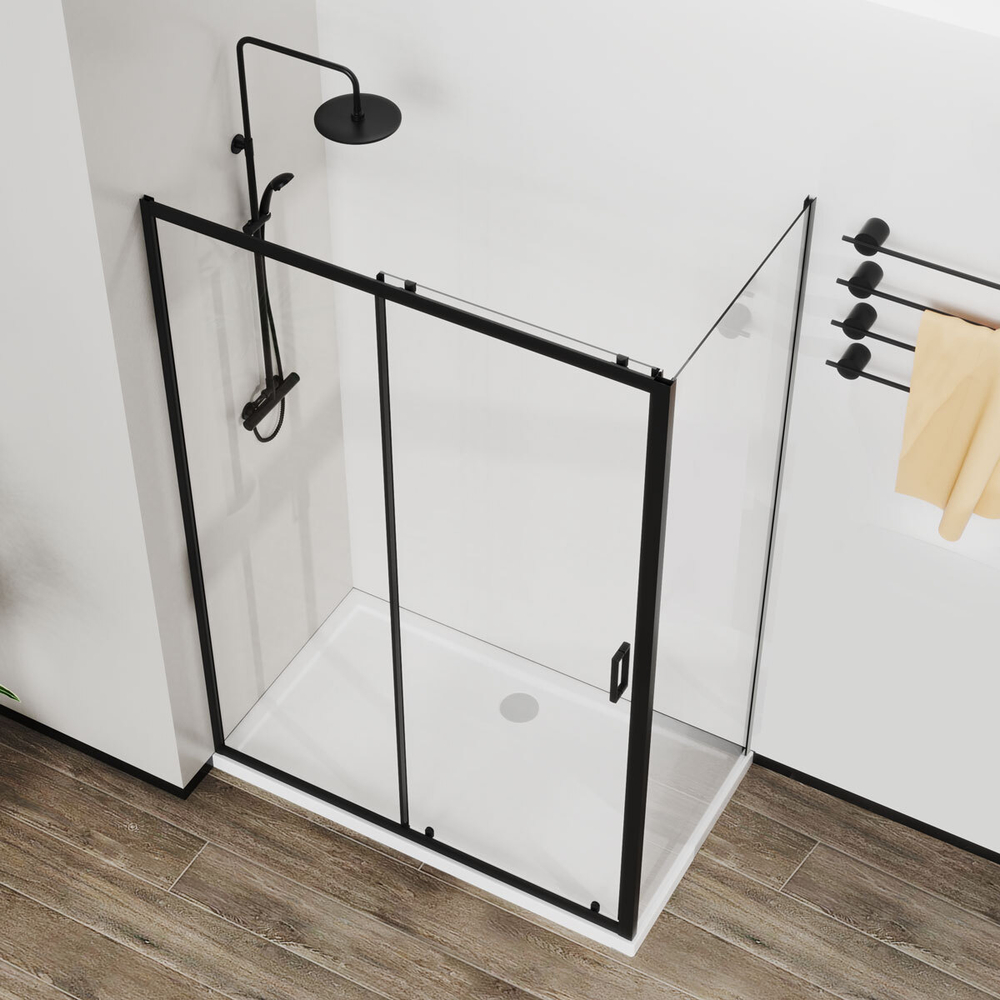 Душевой уголок City VSR-5CT9012CLB, 1200*900, черный, стекло прозрачное , , шт