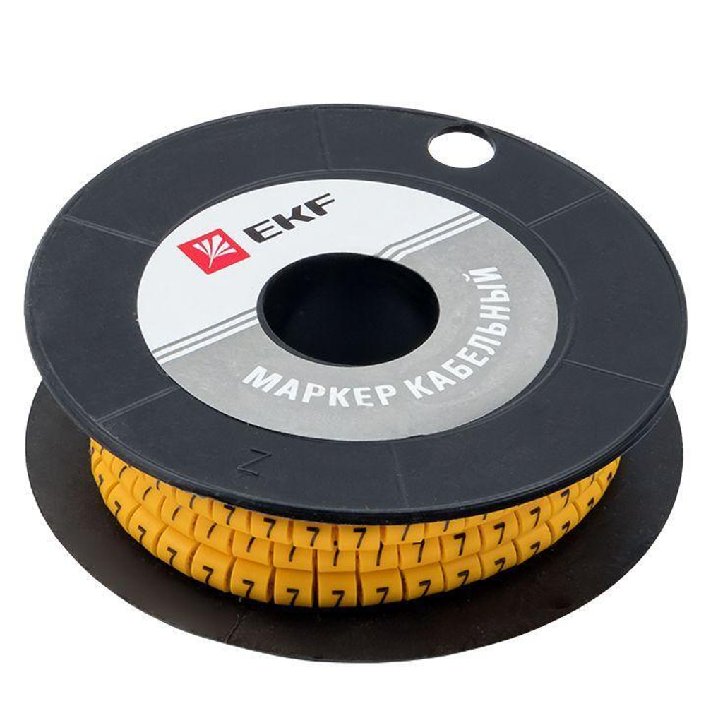 Маркер каб. 4.0кв.мм "7" (ЕС-2) (уп.500шт) EKF plc-KM-4-7