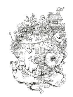 Doodle Invasion. Coloring book