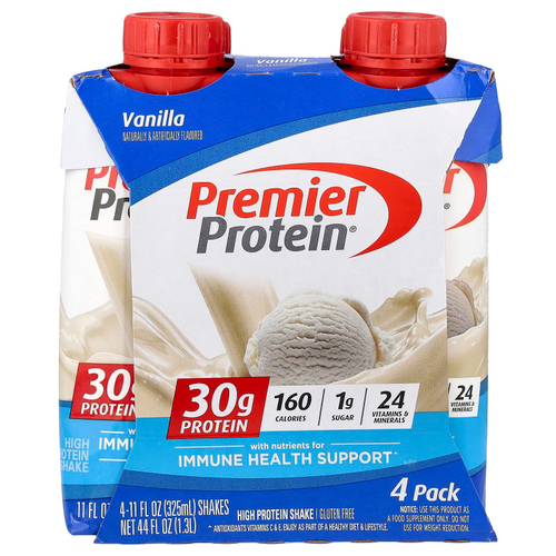 Premier Protein, высокопротеиновый коктейль, ванильный вкус, 4 шт. по 325 мл (11 жидк. унций)