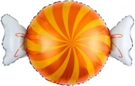 Шар (30""/76 см) Фигура, Конфета, Оранжевый/Желтый, 1 шт. Е036