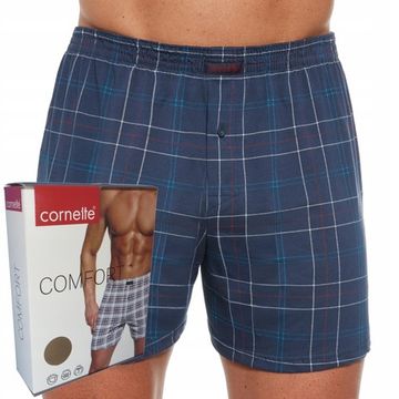 Трусы мужские семейные Cornette Comfort тёмно-синие в белую клетку 002/268