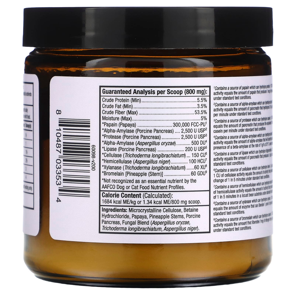 Dr. Mercola, Bark & Whiskers™, набор пищеварительных ферментов, для собак и кошек, 120 г (4,23 унции)