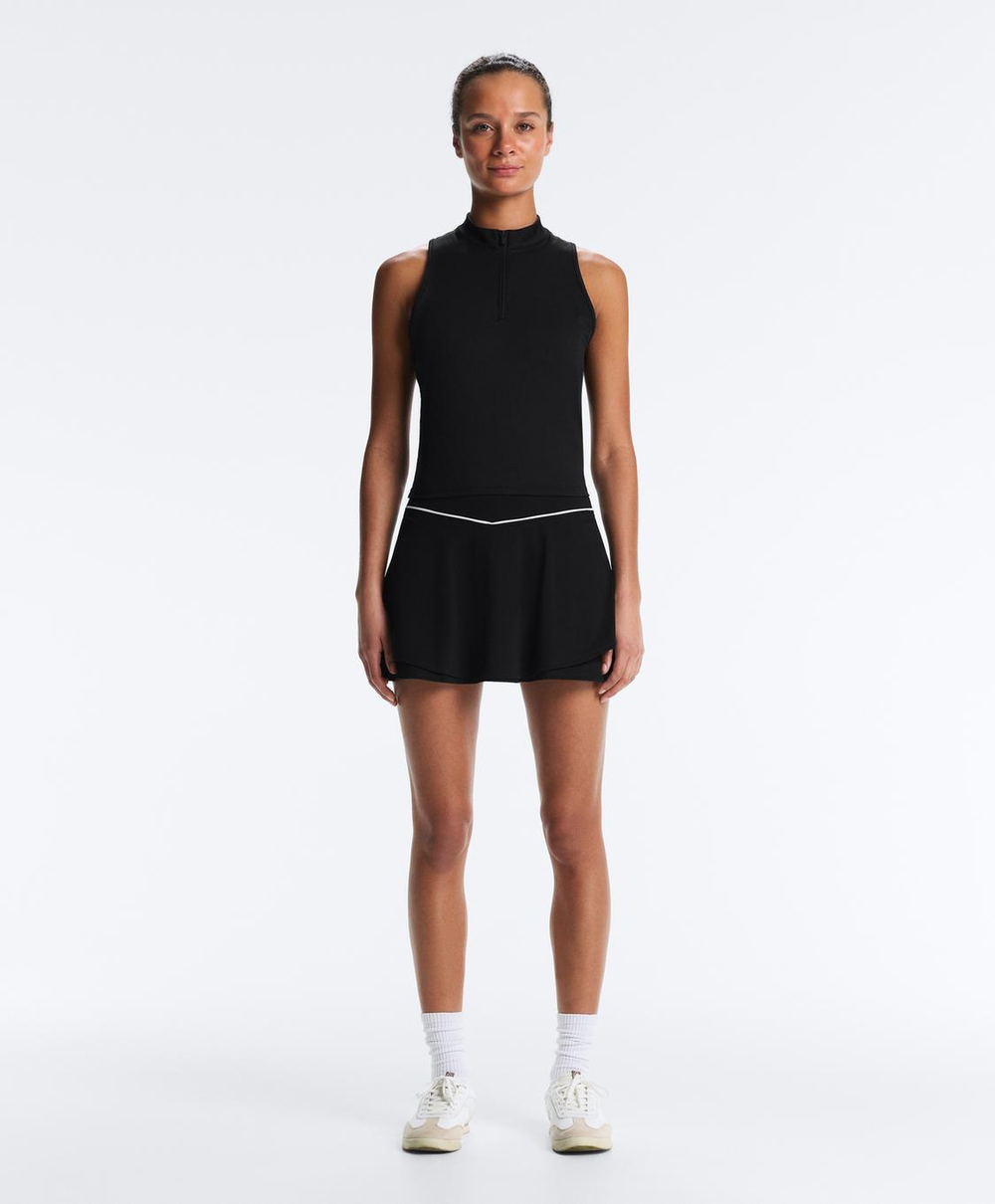 Oysho Мини-юбка Comfortlux с высокой посадкой и кантом, черный