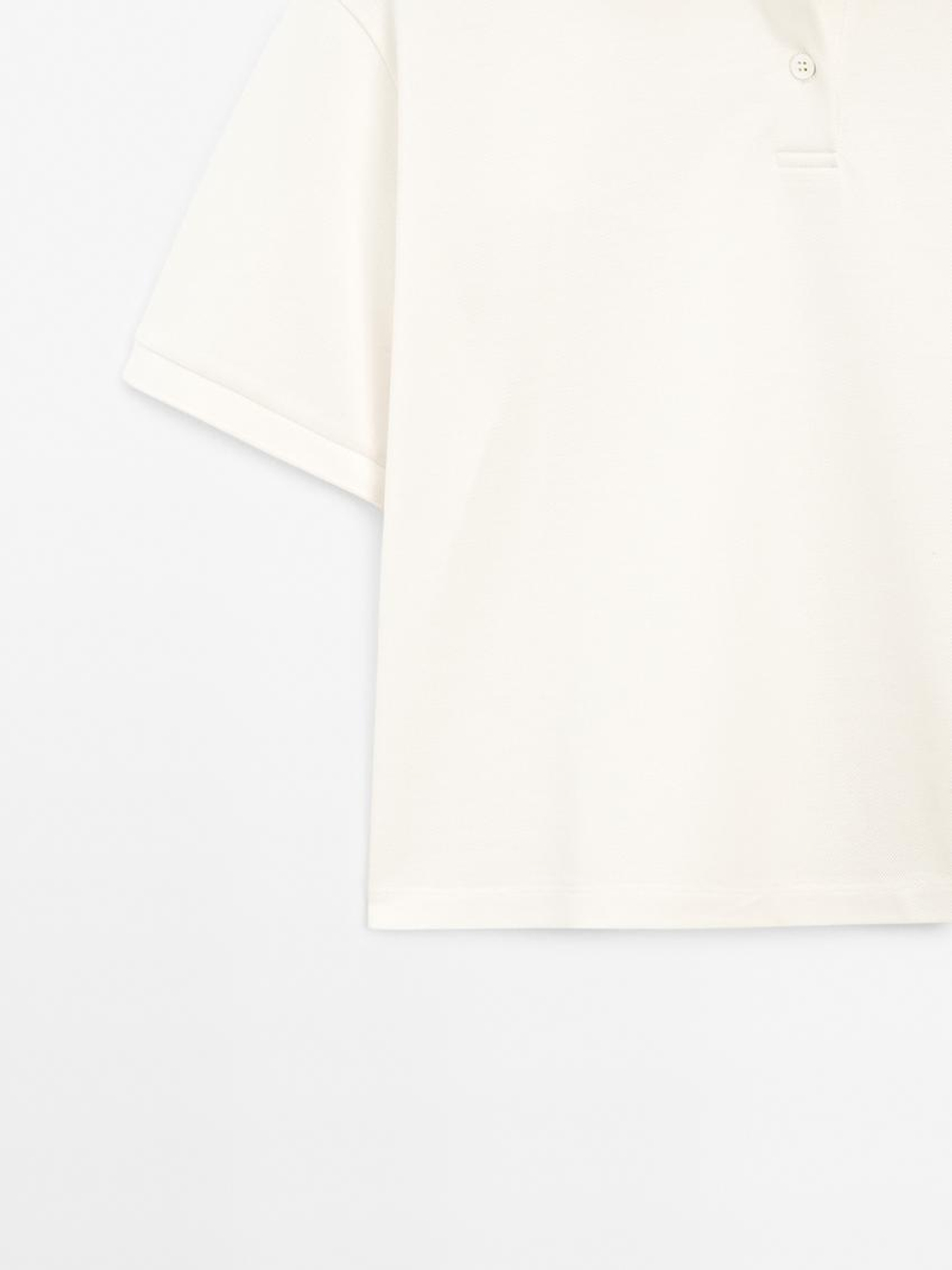 Massimo Dutti Свитер из мерсеризованного хлопка пике, кремовый