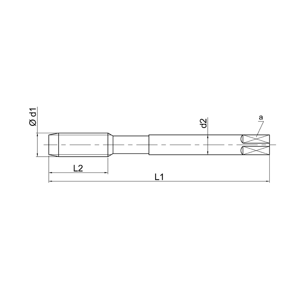 Метчик M52x5 HSS-E 6H прямая канавка, TiN (VM-76PT520)