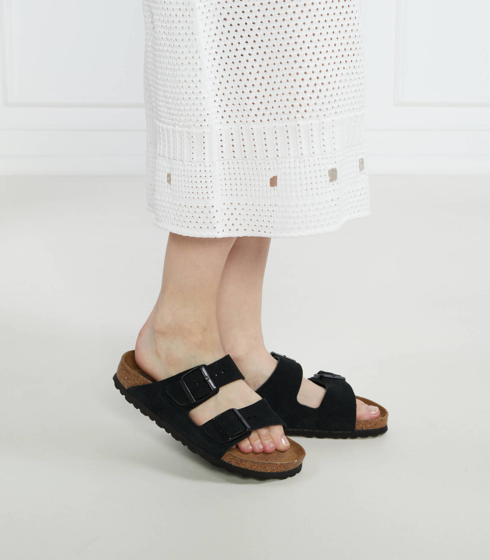 Шлепанцы кожаные arizona sfb vl Birkenstock - черный(951323)