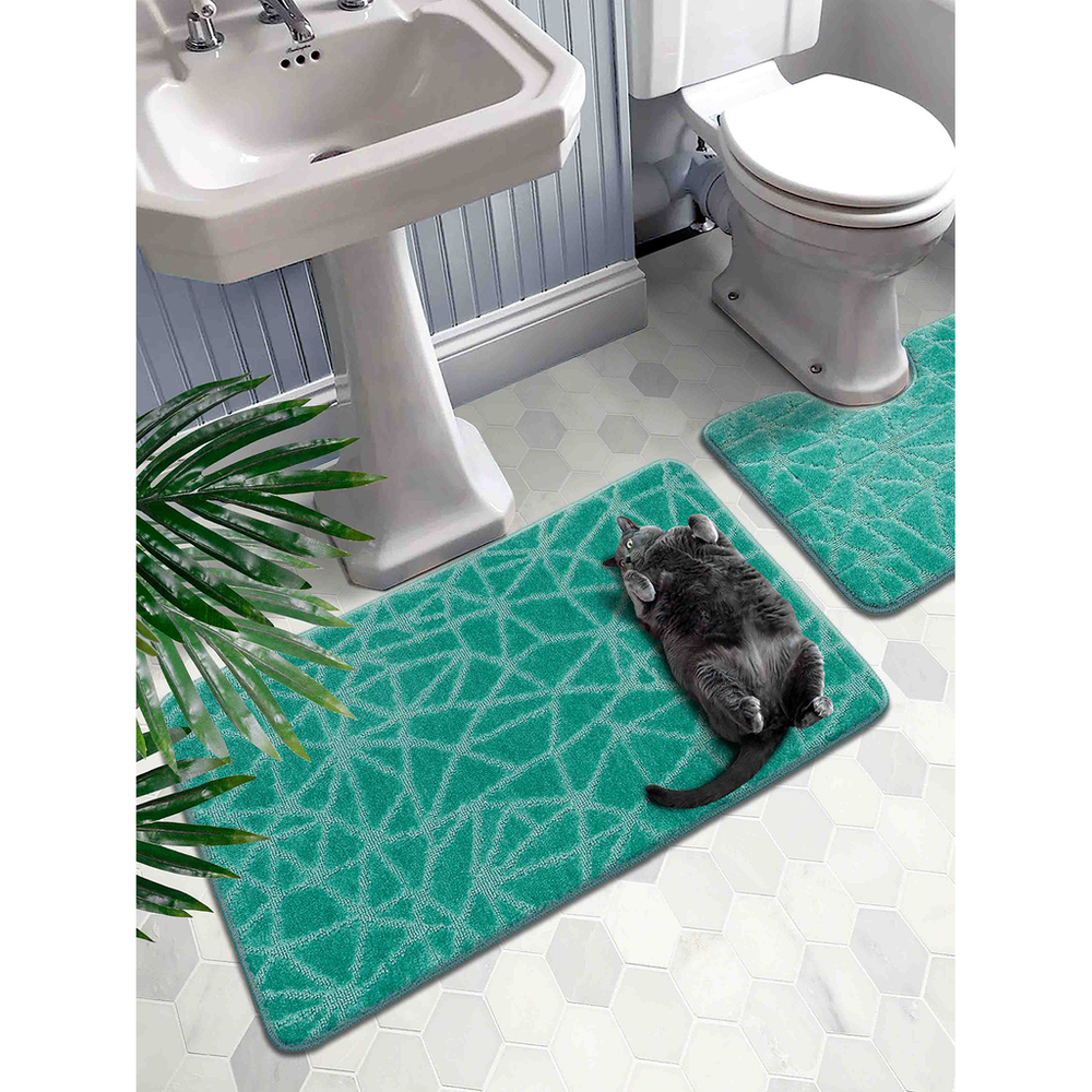 Набор ковриков д/ванной  Shahintex PP 60*100+60*50 мятный (01)