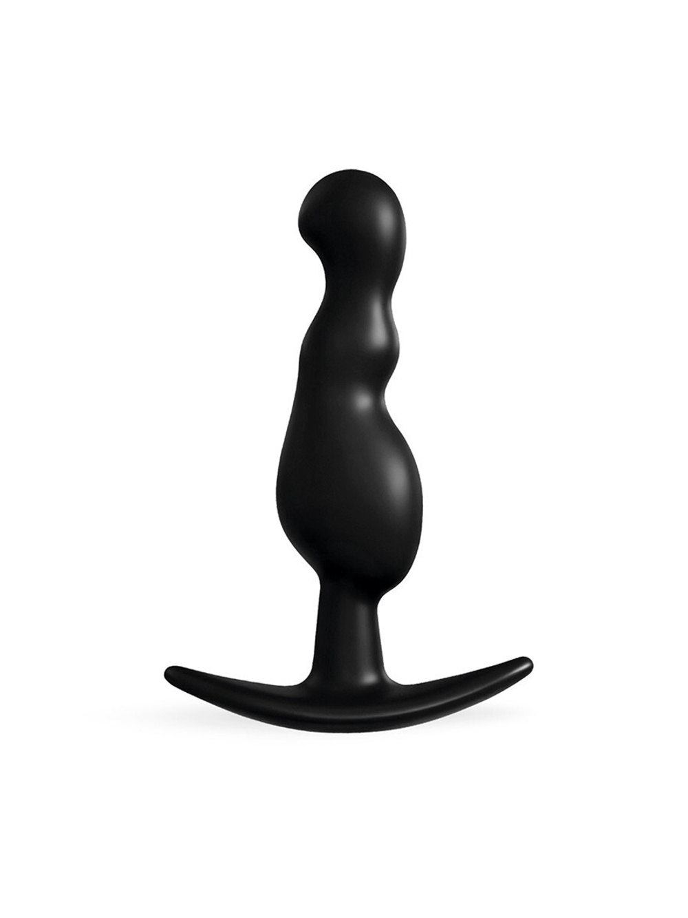 Черная фигурная анальная втулка - 8,5 см.