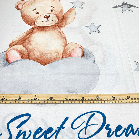 Перкаль &quot;Детство-Лунный мишка&quot; | ш.150 см | 105 г/м² | хлопок-100%