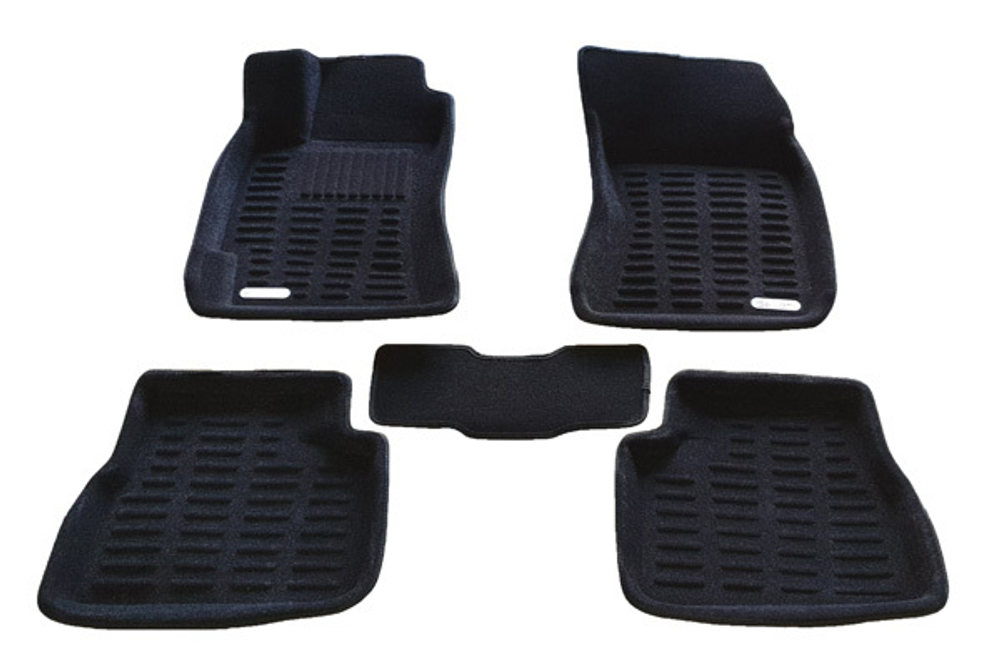Коврики салона Satori 3D для Subaru Forester 2009- с бортиком черные (с TXT подпятником). Артикул SI 08-00146