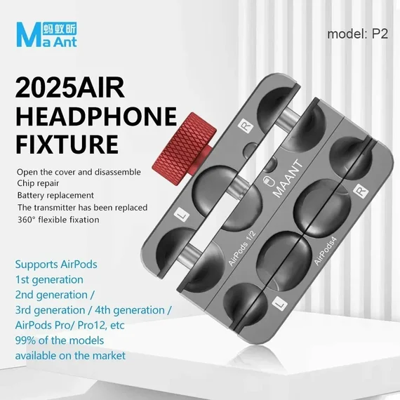 MaAnt MaAnt P1 вращающийся ремонт наушников, открытая крышка, приспособление для Air Pods 1, 2, 3, 4, замена гарнитуры, отдельный держатель, инструменты