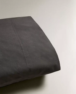 ZARA HOME (300 НИТЕЙ) НАВОЛОЧКА ИЗ ХЛОПКА ПЕРКАЛЬ, СЕРЫЙ