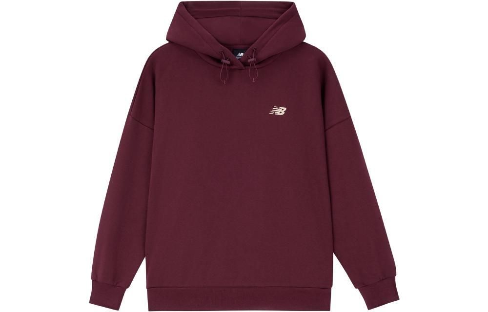 New Balance solid color Hooded pullover sweater women&#39;s wine Red