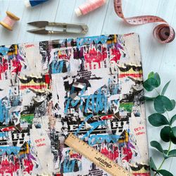 Ткань премиум дюспо журнальный коллаж