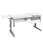 Растущая парта с навесной тумбой и короткой боковой полкой Дэми СУТ 25-04-БК1 (1500×610 мм)