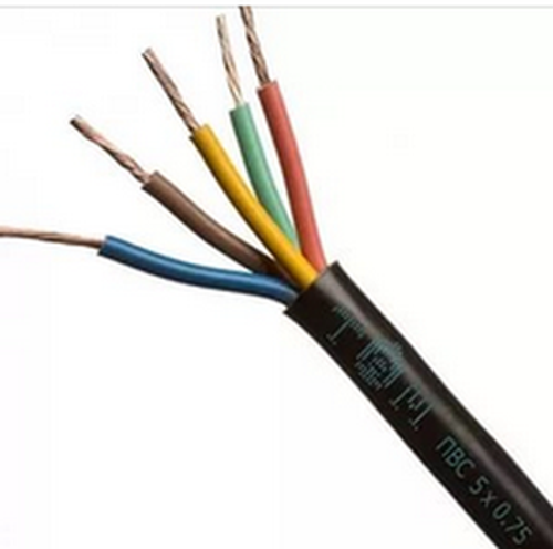 Провод бытовой ПВС 5х2,5 черный ГОСТ (бухта 100) (кратно 100)
