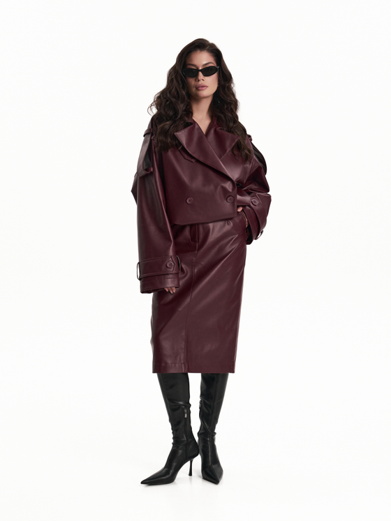 Косуха экокожа в бордовом цвете