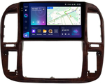 Магнитола для Toyota Land Cruiser 100, Lexus LX470 1998-2002 (кондиционер или климат внизу, рамка дерево) - Teyes CC3-2K монитор 9.5" 2K QLED на Android 10, ТОП процессор, CarPlay, 4G SIM-слот