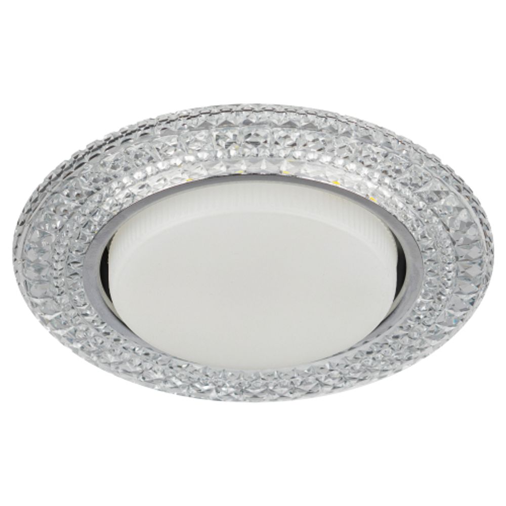 Светильник встраиваемый cо светодиодной подсветкой ЭРА DK LD26 SL/WH под лампу GX53 прозрачный