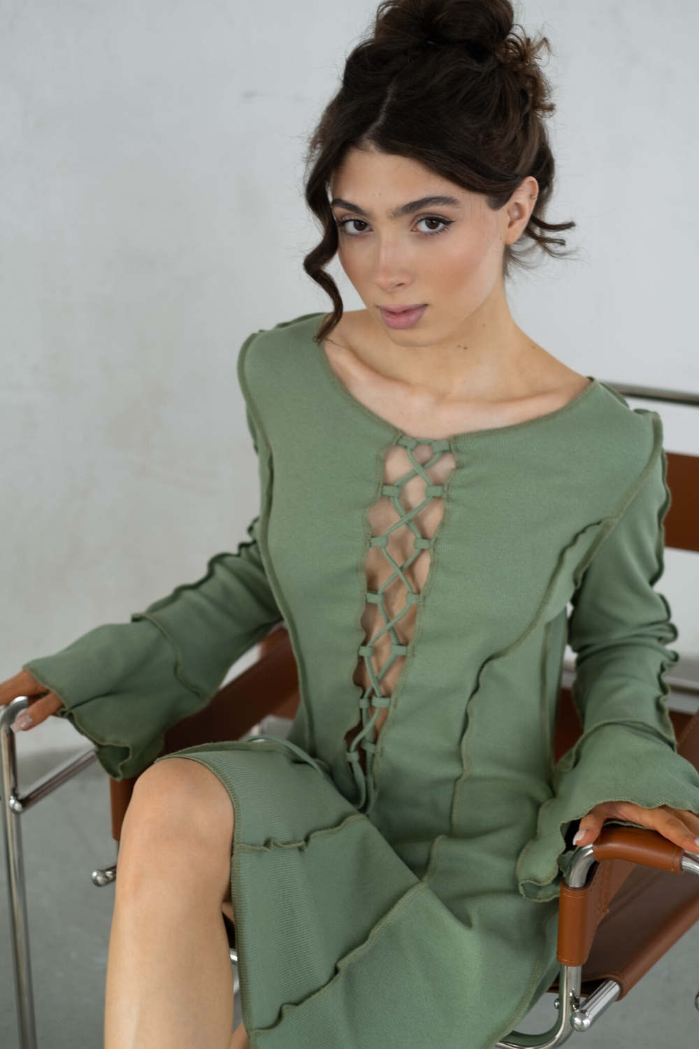 Платье EXOTICA olive M