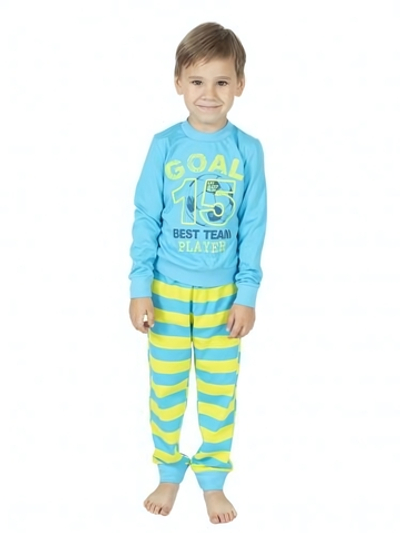 Пижама для мальчика (116-60, полоса+св.бирюза)