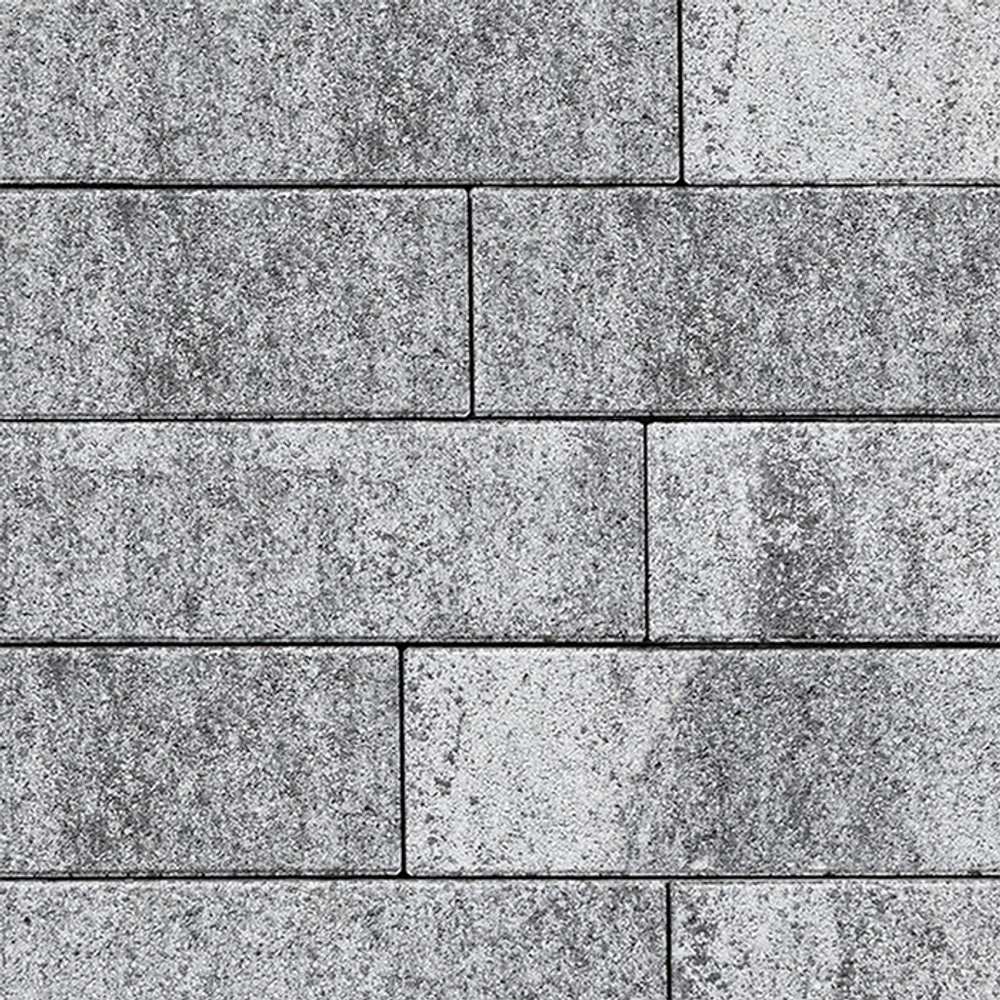 Тротуарная плитка ПРЯМОУГОЛЬНИК 750х250 мм - Листопад гранит Антрацит