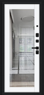 Флэш МФ/SBlack Букле черное/White Silk 205*96 левое