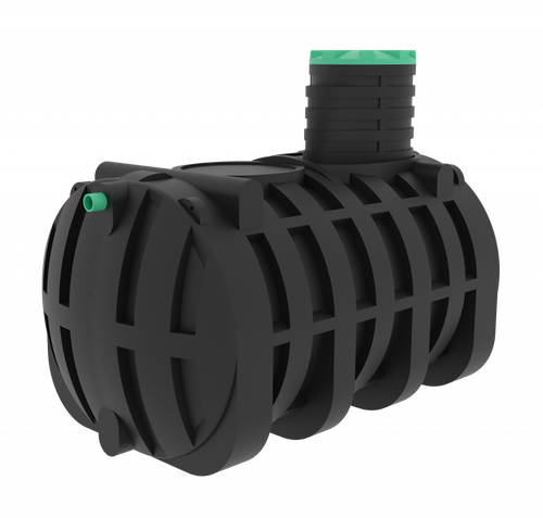 Септик переливной Мультпласт Термит Профи+ 8.5 PR 8500 л. горизонтальный / 3500 л. в сутки / 20 чел. / принудительный сброс (3360x1970x2590см;321кг;черный) - арт.555466