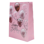 Пакет подарочный "С днем рождения!" 30*41,5*12см, тисн.золот и серебр, ассорт.