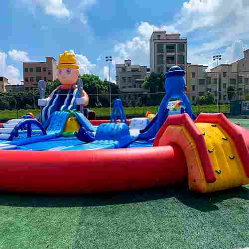 Надувной наземный аквапарк «Поймай осьминога» 25*15*8 м