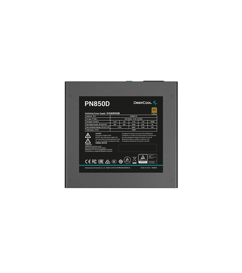 Deepcool PN850D (ATX 3.1, 850W, PWM 120mm fan, Active PFC, 80+ GOLD, Gen5 PCIe) RET