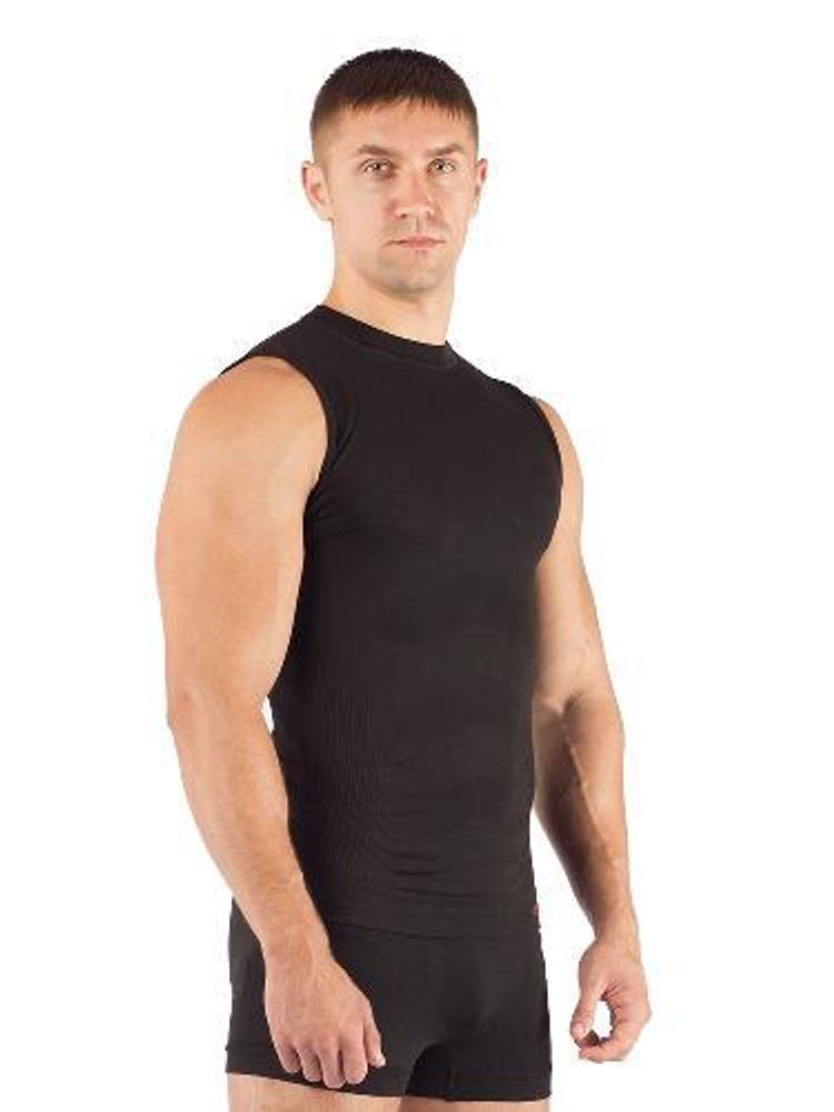 Майка  мужская Achile/ кор. рукав/ синтетика/ черный/ L-XL, Achile9090LXL