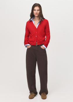 Трикотажный кардиган с V-образной горловиной