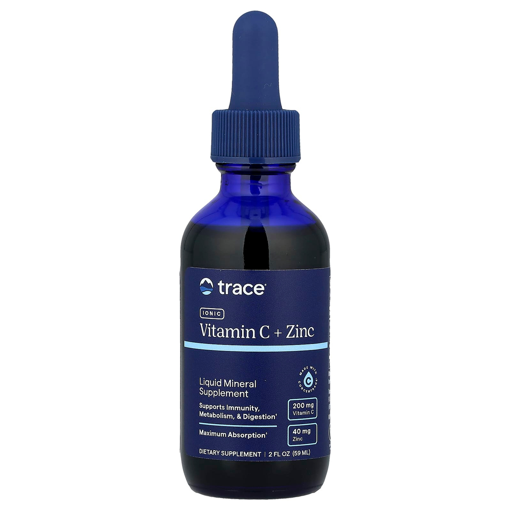 Trace, Ionic Vitamin C + Zinc, жидкая минеральная добавка, 59 мл (2 жидк. Унции)