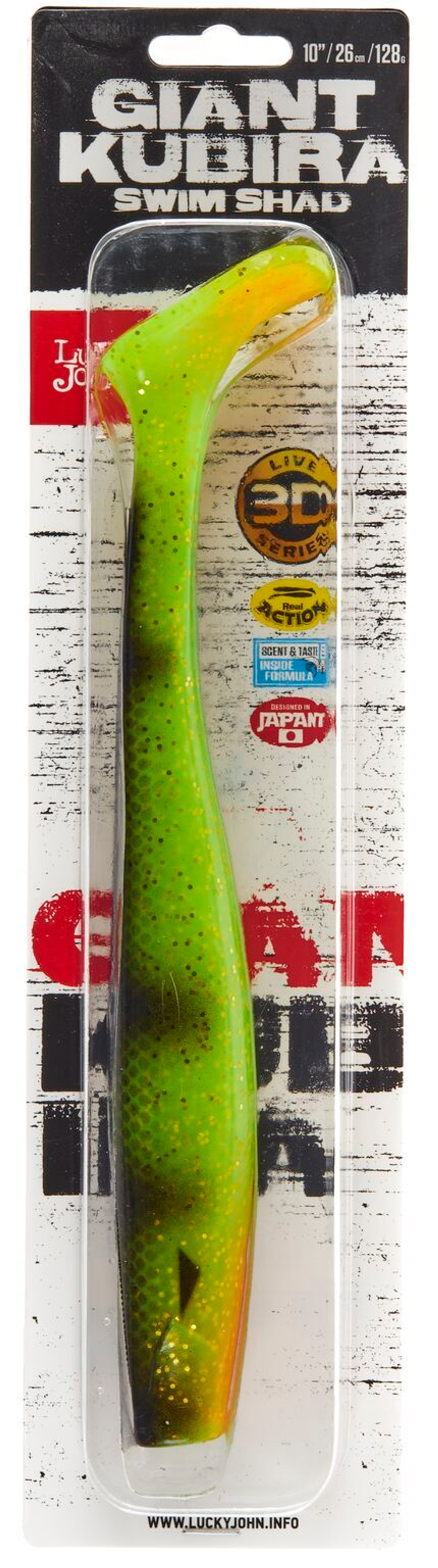 Виброхвост LJ 3D Series Kubira Swim Shad 10.3" (26 см), цвет PG41, 1 шт.